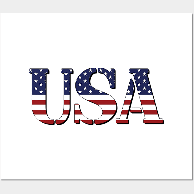 USA American Flag, Patriotic 4th Of July Gift For Men, Women & Kids Wall Art by Art Like Wow Designs